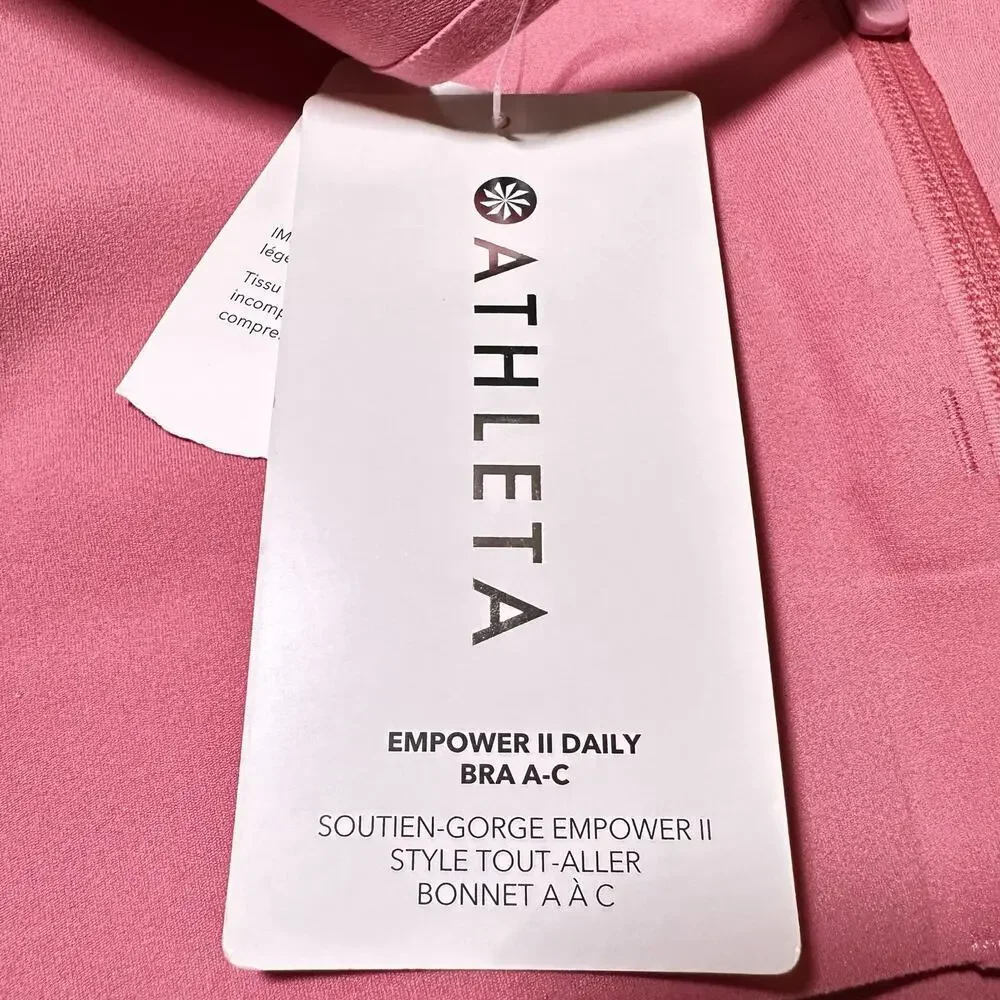 NWT Athleta Women Empower II Daily Bra A-C Mauve Pink Size XL